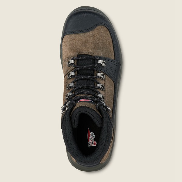 Red Wing Hiking Boots Brown/Black - Red Wing Mens Trades - 5-inch Waterproof Safety Toe - TYQCX-3415